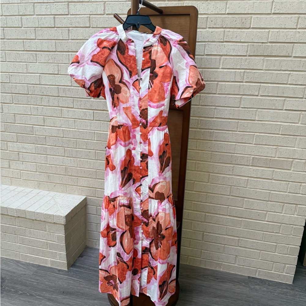 Puff Sleeve Maxi Dress for Wedding Guests or brunch with the girls